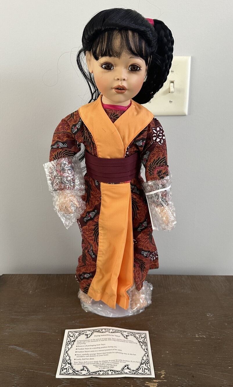 New Taiya Joke Grobben Doll Porcelain Hamilton Collection 21” Beautiful Asian
